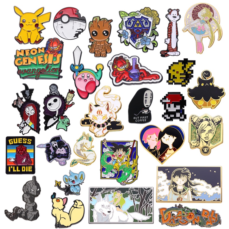 Trâm Cài Áo Hình Hoạt Hình Anime Tráng Men 50 Kiểu Dáng Thời Trang