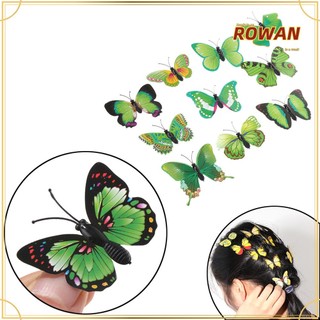 GOUPDO 5 kẹp tóc trang trí bướm nhựa nhiều màu sắc xinh xắn cho nữ