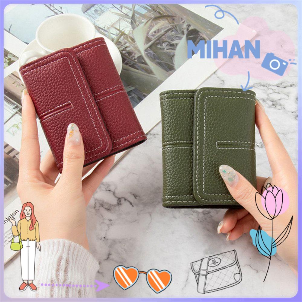 Ví nữ bằng da PU mini đựng thẻ tín dụng/tiền xu nhiều màu sắc