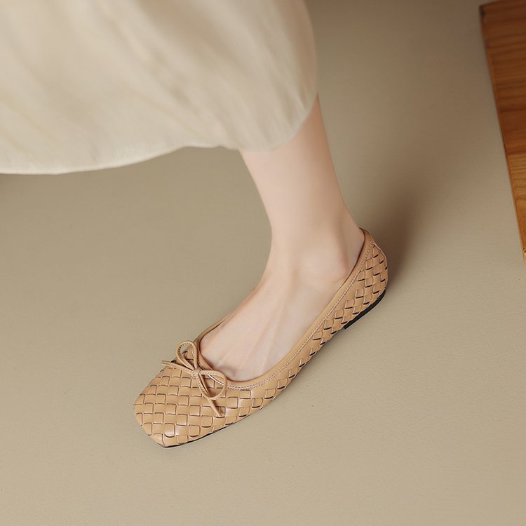 Giày Búp Bê Đế Bằng Mũi Vuông Thời Trang Cho Nữ Size 35-40