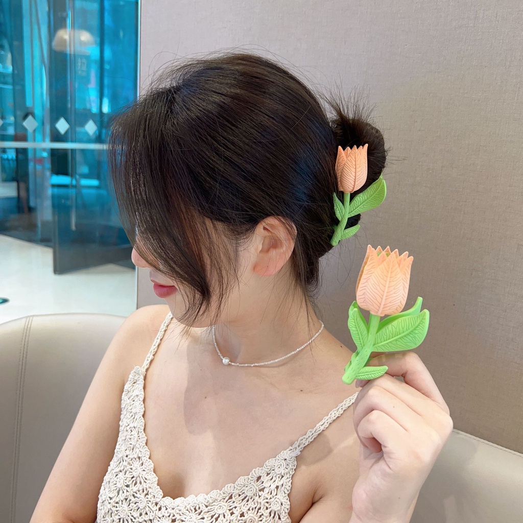 Kẹp tóc CHLINS bằng nhựa hình hoa thời trang cho nữ