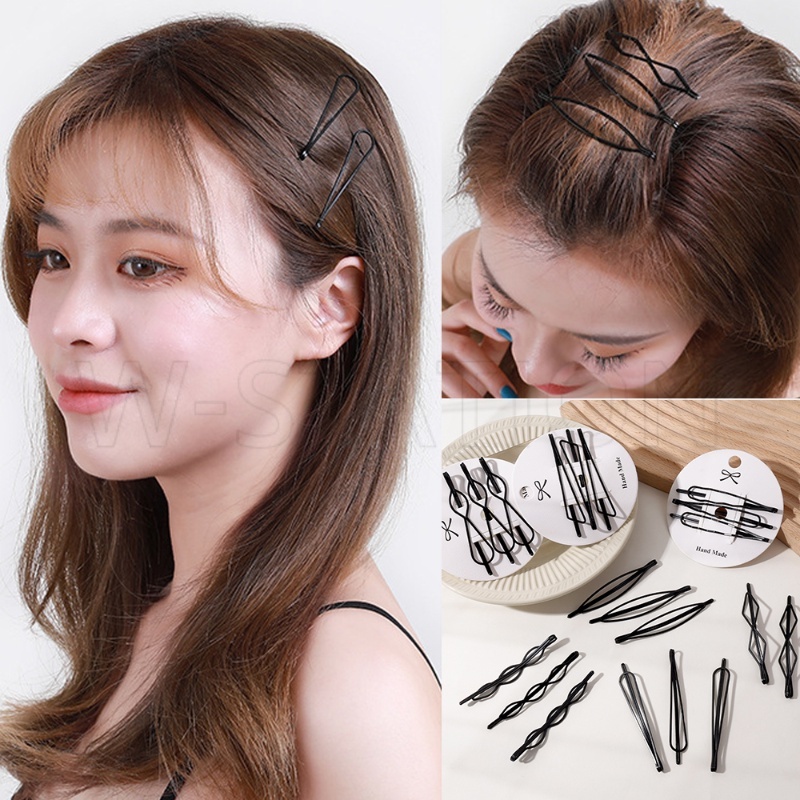 Kẹp Tóc Hình Ngôi Sao Năm Cánh / Kẹp Tóc Mái Bằng BB Vô Hình Đặc Biệt Màu Đen / Chấm Bi Đỏ