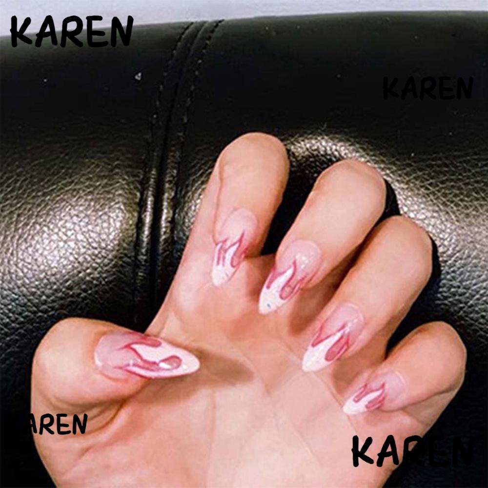 Hộp 24 Móng Tay Giả Bằng Acrylic Trang Trí Móng Tay Nghệ Thuật Toàn Diện