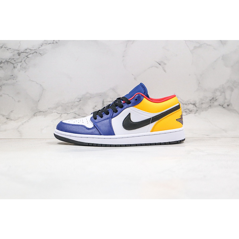 Giày Thể Thao Bóng Rổ Air Jordan 1 Cổ Thấp Thoáng Khí Chống Mài Mòn Cho Nữ 553560Bộ Đồ Thời Trang 123 In Chữ Lakers 123 Cá Tính