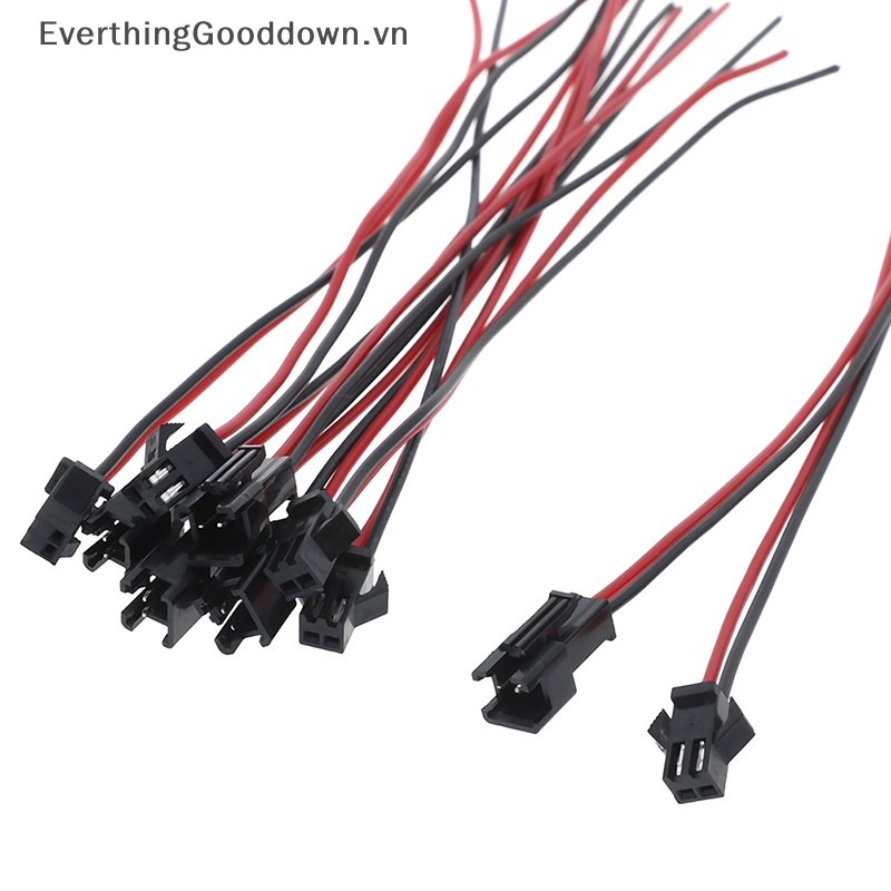 Everthinggooddown 10 Bộ 10 Đầu Nối Dây JST SM 2pins male Sang female vn