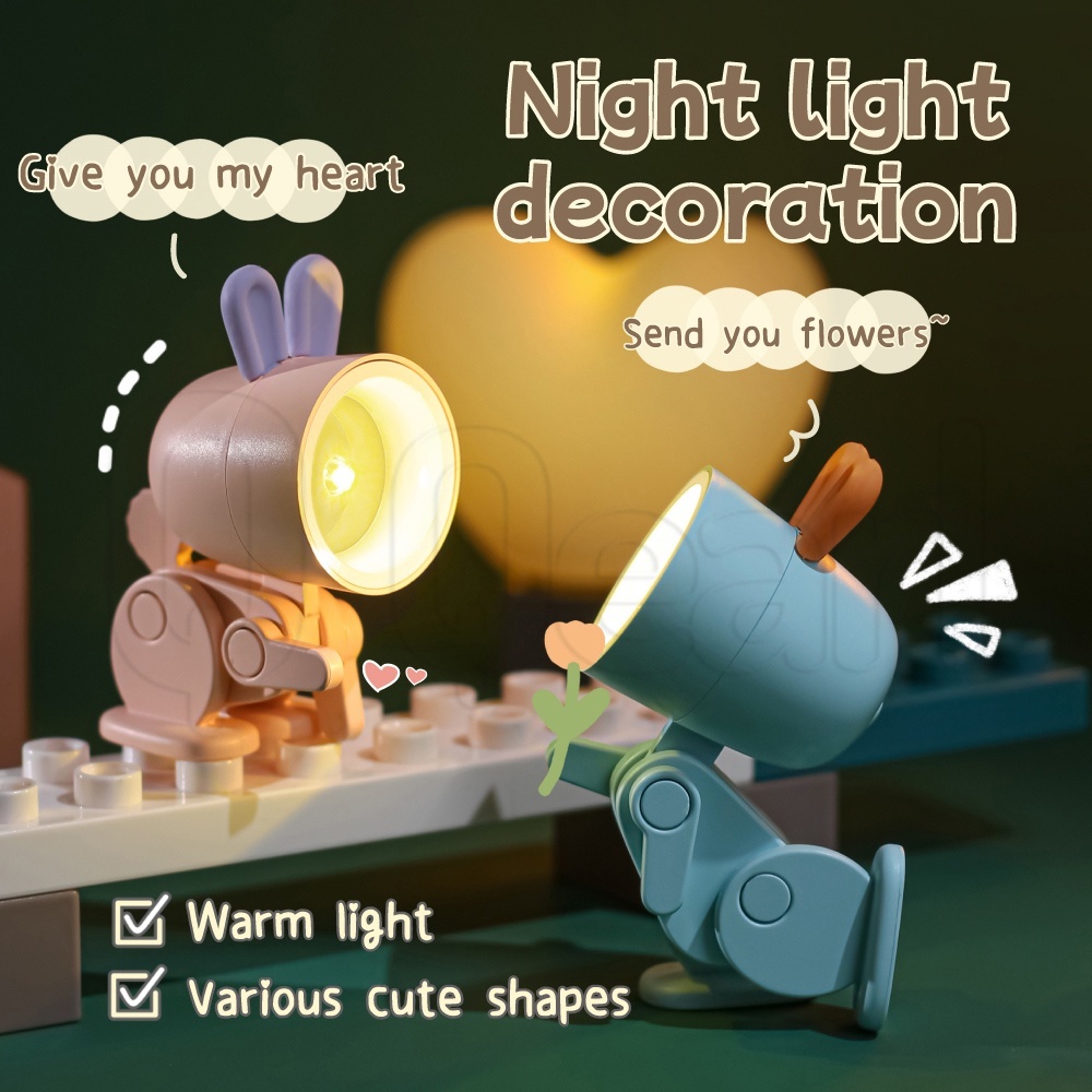 Đèn Led Để Bàn Mini Họa Tiết Hoạt Hình Dễ Thương Đa Năng