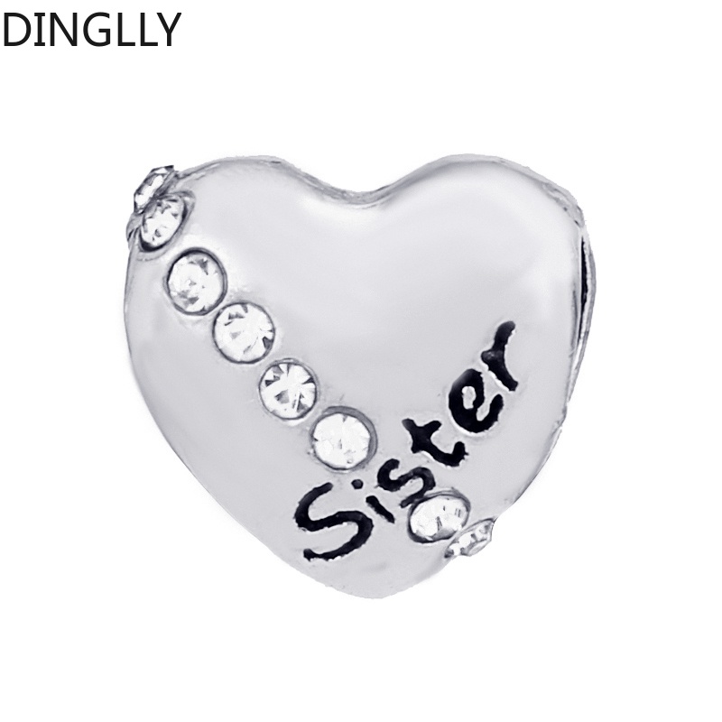 Hạt Xâu Chuỗi Bằng Hợp Kim Bạc Màu Sắc Trắng Hình Trái Tim Dùng Làm Trang Sức Diy