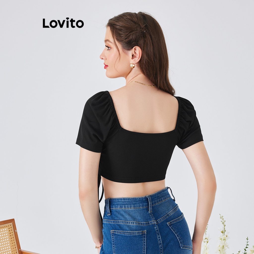 Áo thun trơn bất đối xứng Lovito L54ED024