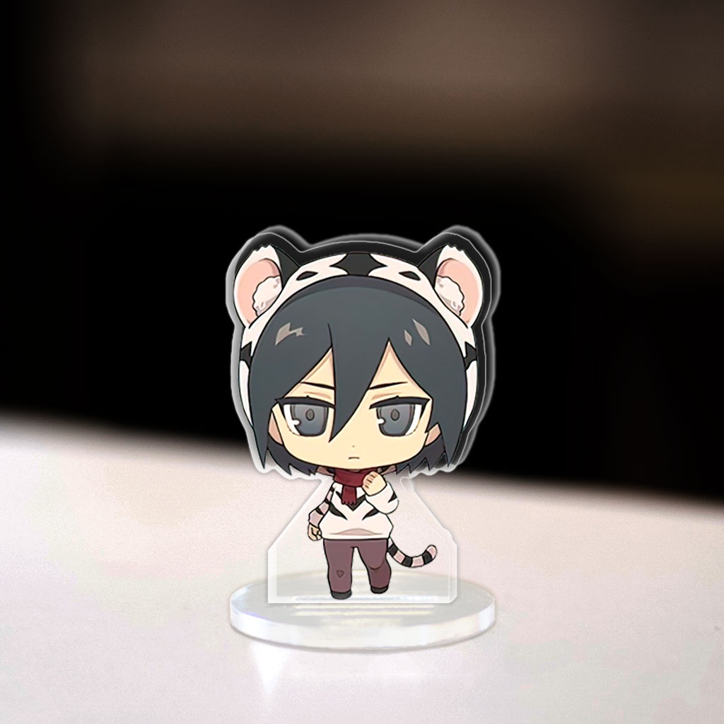 Mô hình Mini Attack On Titan Eren Yeager Mikasa Armin Levi Standee Chibi trang trí góc học tập cao 3cm