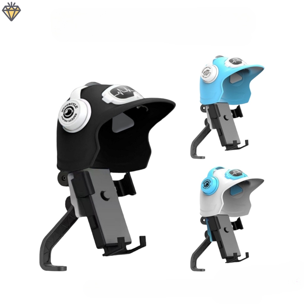 Giá Đỡ Kẹp Điện Thoại Gắn Chân Gương Xe Máy Kèm Mũ Bảo Hiểm Mini Che NẮNG MƯA Tiện Lợi, Chắc Chắn GRAP Xe Ôm - YKD
