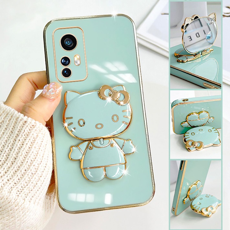 Ốp Điện Thoại Silicon Mềm Có Giá Đỡ Hình Mèo Và Gương Soi Cho OPPO Reno 10 Pro 5G Reno10 Plus