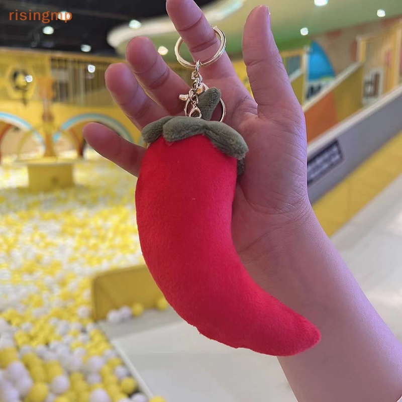 Móc Khóa Búp Bê Nhồi Bông Hình Hành Tỏi Ớt Xanh Lá Thiết Kế Hoạt Hình Dễ Thương Làm Quà
