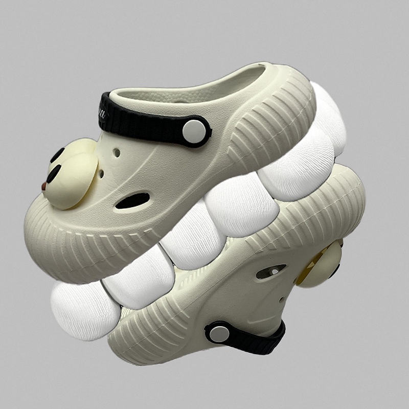 Dép Bít Mũi Chống Trượt Có Lỗ Thoáng Khí Hình Chú Chó Mắt To Dễ Thương Thời Trang Đi Biển Mùa Hè Cho Cặp Đôi