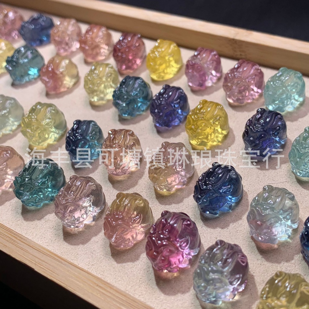 Đá fluorite Tự Nhiên Đầy Màu Sắc Tự Nhiên Có Lỗ Xuyên Qua Lỗ Làm Sạch Cơ Thể Màu Sắc Tuyệt Đẹp diy 100580