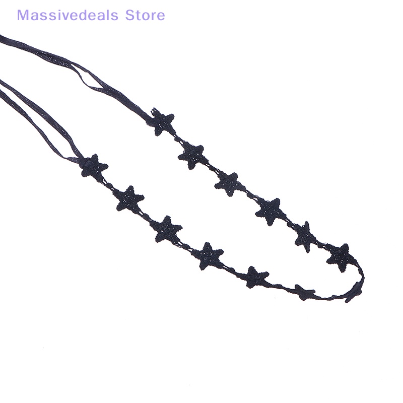 Massivedeals thời trang gothic victorian star tua hình xăm choker vòng cổ ren đen choker cổ áo cổ điển phụ nữ trang sức cưới mới