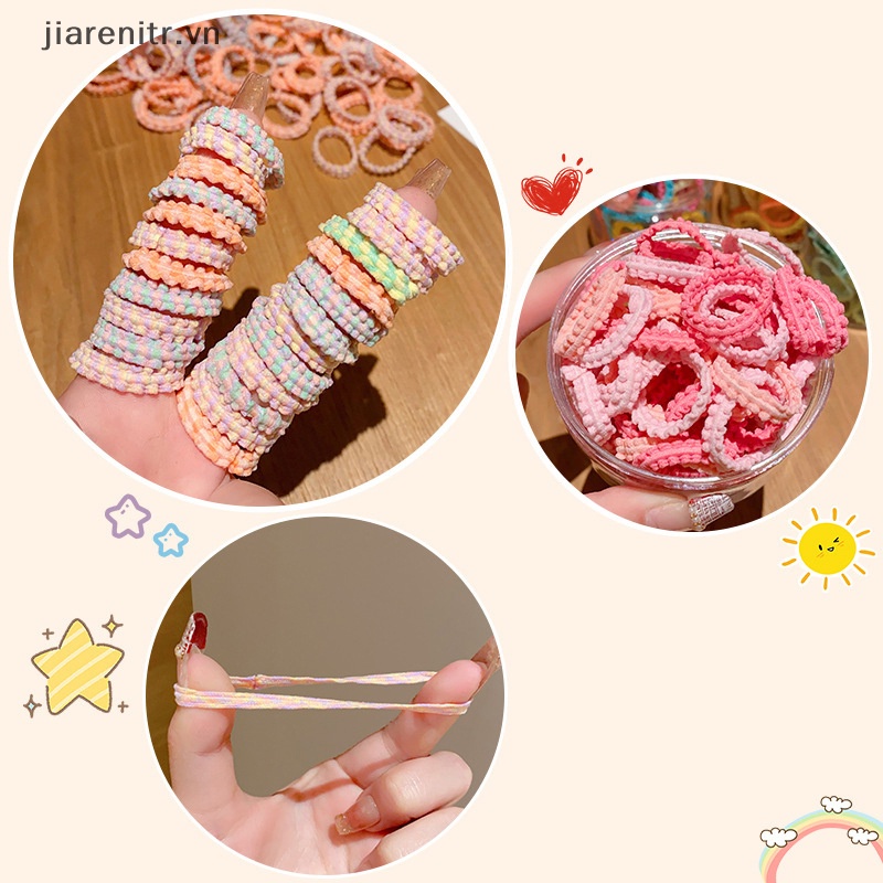 Set 50 Dây Buộc Tóc Cao Su Nylon Co Giãn Dành Cho Bé Gái