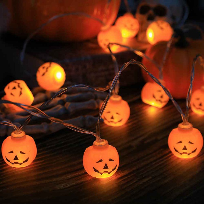 Dây Đèn Led 10 Bóng 1.5m Hình Đầu Lâu Trang Trí Halloween