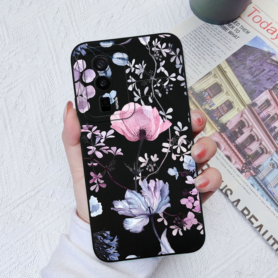 Ốp Điện Thoại Silicon Dẻo Vuông Hình Gấu Và Hoa Cho Xiaomi Redmi K60 K60 Pro K60E Xiaomi Redmi K60E K60 Pro K60 6.67 Inch