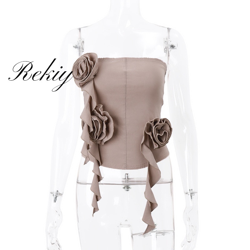 Áo Ống In Hoa 3D Phong Cách Vintage Thời Trang 2023 Mới Cho Nữ