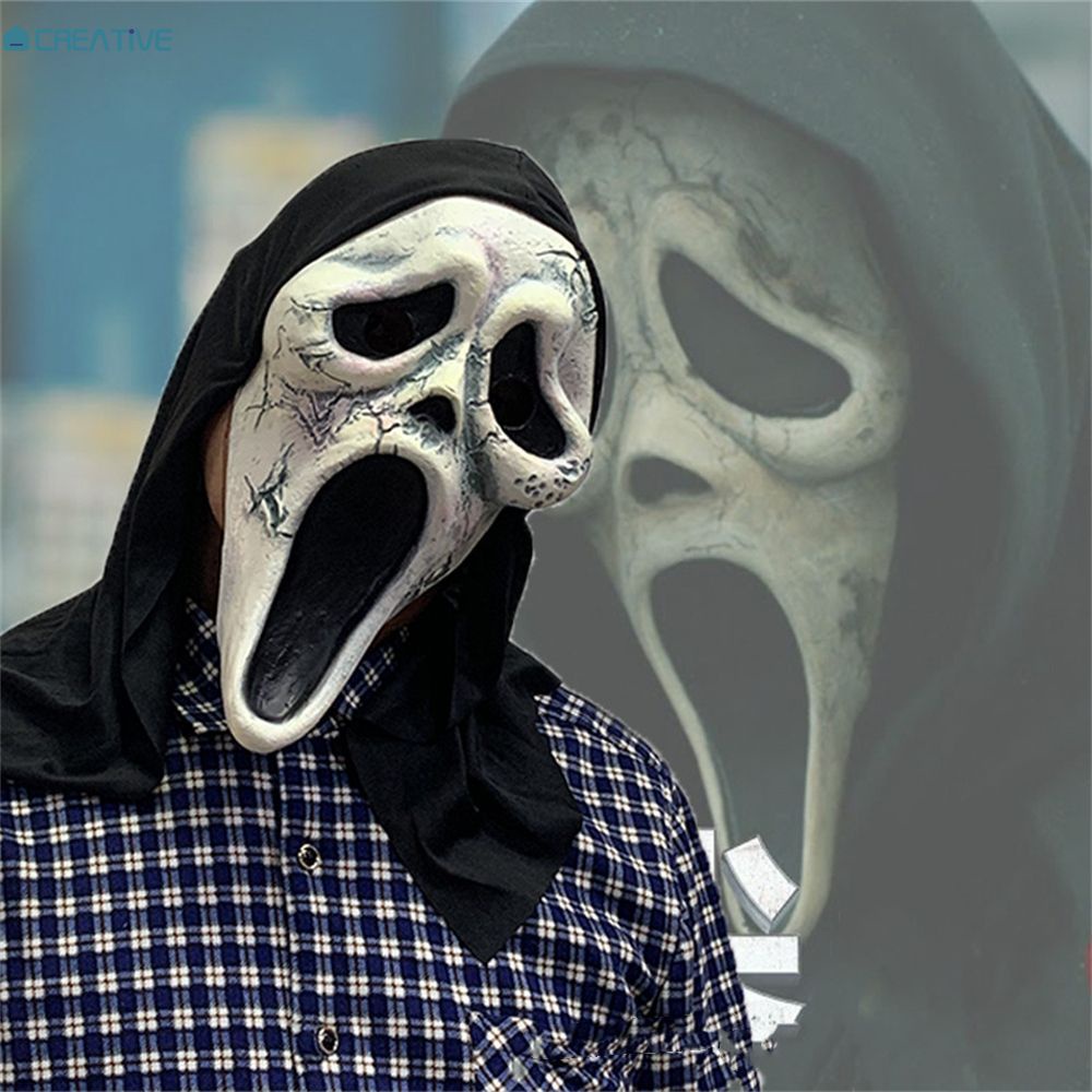 Joyfeel Mặt Nạ Gọi God Of Death Scream 6 Mặt Nạ Cos Skull Headgear Biến Hình Kinh Dị White Ghost Face Lễ Hội Halloween Mũ Cao Su [COD]