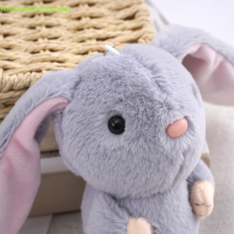 Kamembbn long-ear rabbit doll mặt dây chuyền dễ thương thỏ trắng nhỏ món quà sang trọng túi búp bê móc khóa mặt dây chuyền quà tặng trẻ em búp bê ngủ vn