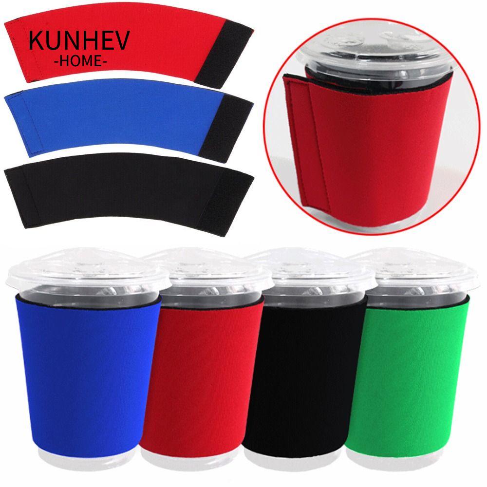KUNHEV Tay áo cốc, tay áo có thể cách nhiệt chống nước, tay áo cốc cà phê neoprene chống bỏng di động
