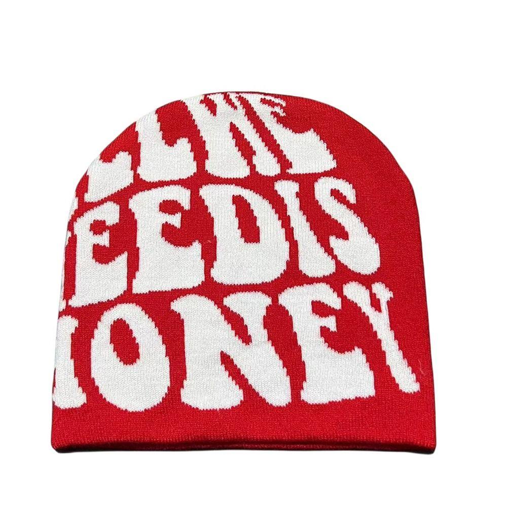 Lonngzhuan Mũ beanie Dệt Kim acrylic In Chữ y2k ins Ấm Áp Phong Cách hip hop Cho Nam Và Nữ