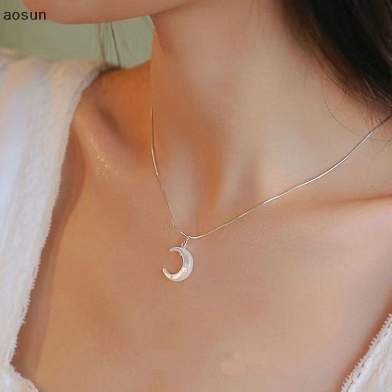 Aosun ins style moon mặt dây chuyền vòng cổ đơn giản ánh sáng vòng cổ tính khí all-match chuỗi xương đòn cho nữ trang sức thời trang en