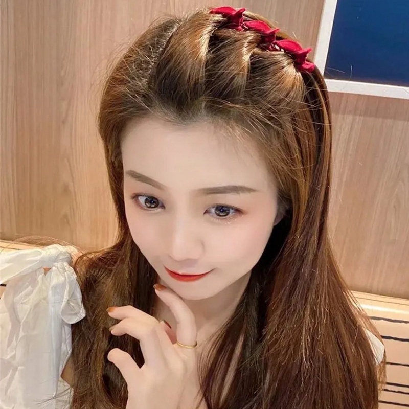 Kẹp Tóc Mái Phối Vải Nhung Độc Đáo Cho Nữ