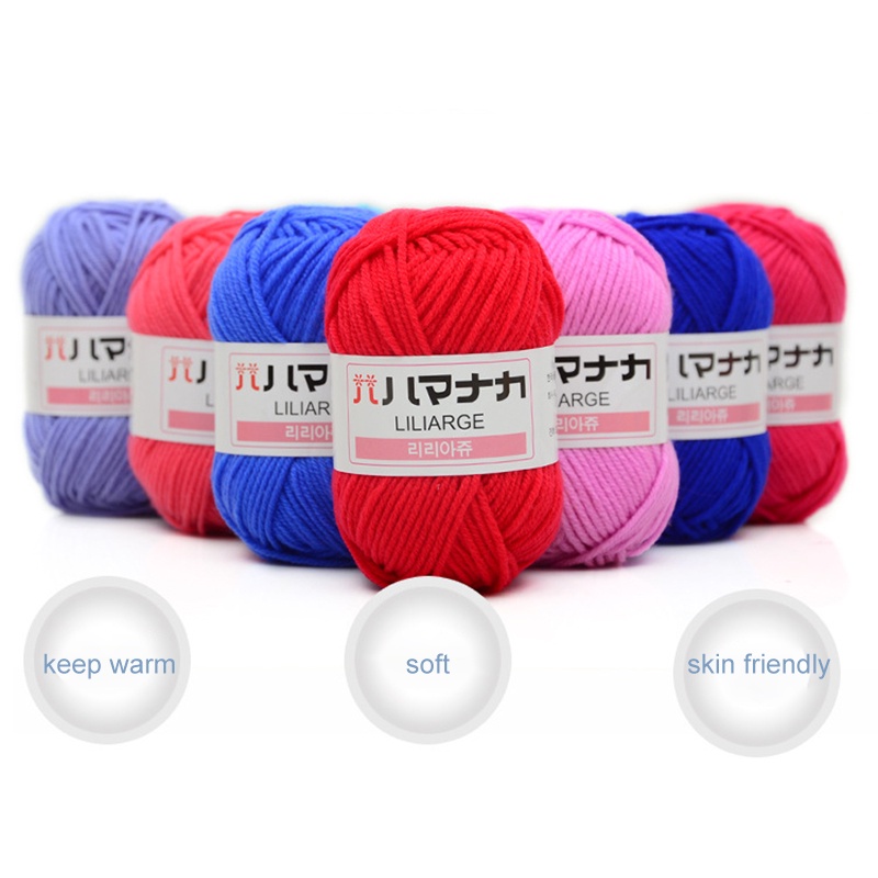 Len Milk Cotton Hàn Quốc 25g - len hàn nhí dùng để móc cho người mới làm gồm OUYOUVN