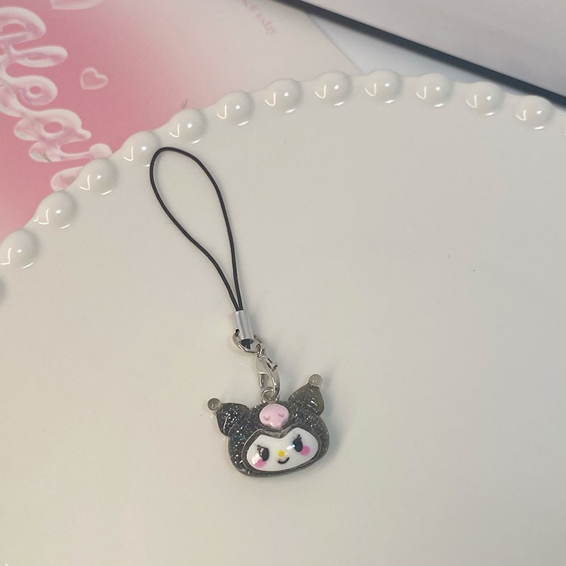 Mặt dây chuyền điện thoại di động sanrio kulomi melody cinnamoroll pochacco girl heart u disk bag đồ trang trí dây buộc