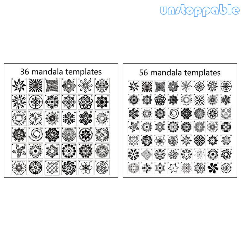 Un * 36 56 kit mandala dot painting stencils mẫu nhiều lần để tự làm bithday