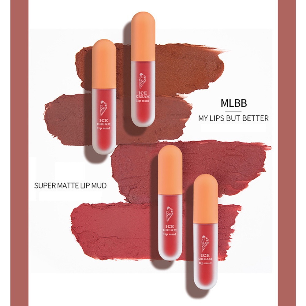 Son Kem Lì WODWOD Ice Cream Lip Mud Mềm Mịn Như Nhung