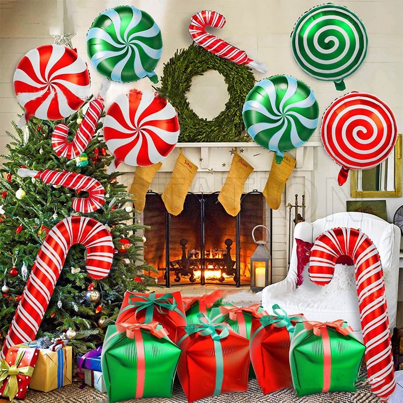 Multi-purpose merry christmas bong bóng trang trí / nạng snowman xmas tree santa claus present box ballon oranment / birthday wedding year party decor for home