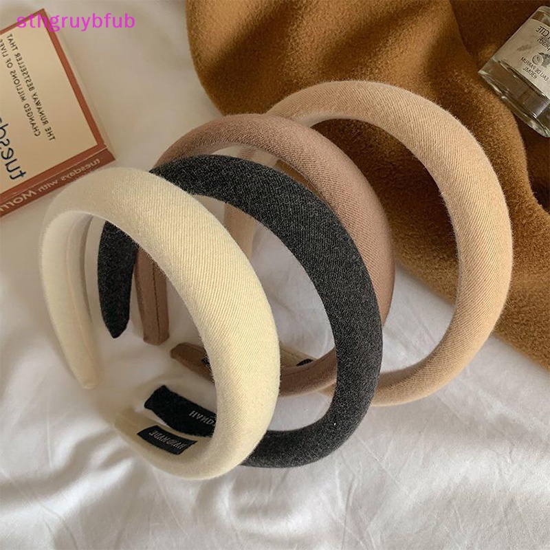 Sthb elegant korean style wide-brimmed sponge headwear headband for fashion girls phụ kiện tóc vn