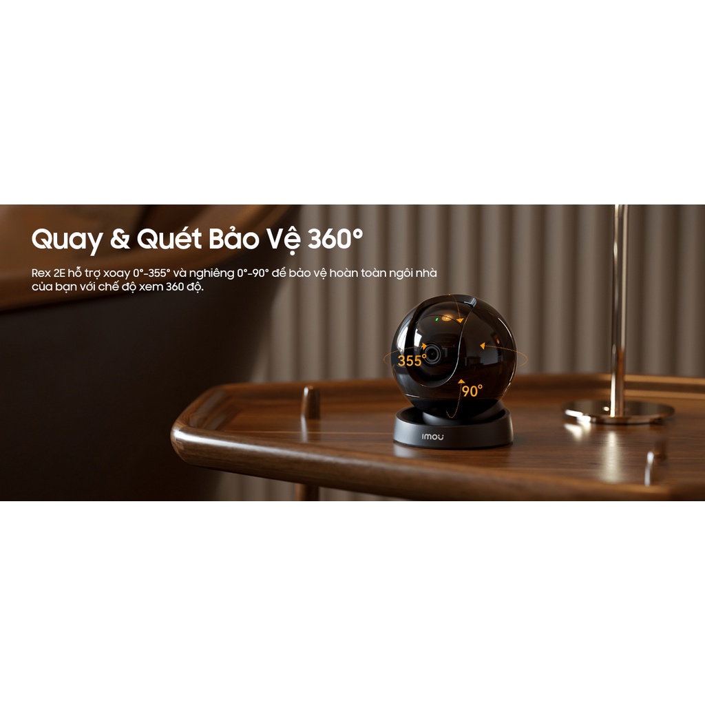 Camera Wifi imou Rex 2E 5MP Có màu Ban đêm, đàm thoại 2 chiều , cảnh báo đèn và còi - Hàng chính hãng