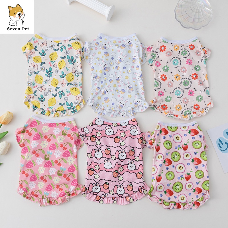 Quần áo cho chó ren cho shih tzu summer cat tshirt puppy costume quần áo cho thú cưng