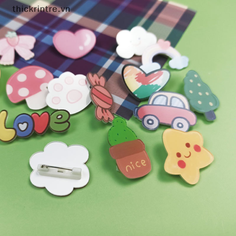 Thi phong cách hàn quốc trâm cài áo acrylic dễ thương phim hoạt hình mặt cười hoa kẹo mưa huy hiệu ghim túi trang trí quần áo phụ kiện vn