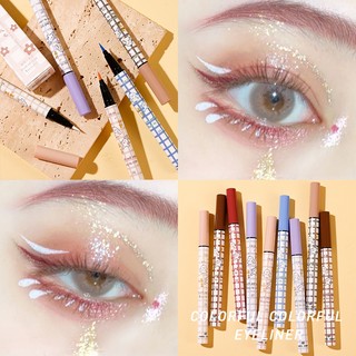 Bút kẻ mắt dạng lỏng quick dry long-lasting white purple black brown pink color non-smudge waterproof eye liner pencil eye makeup