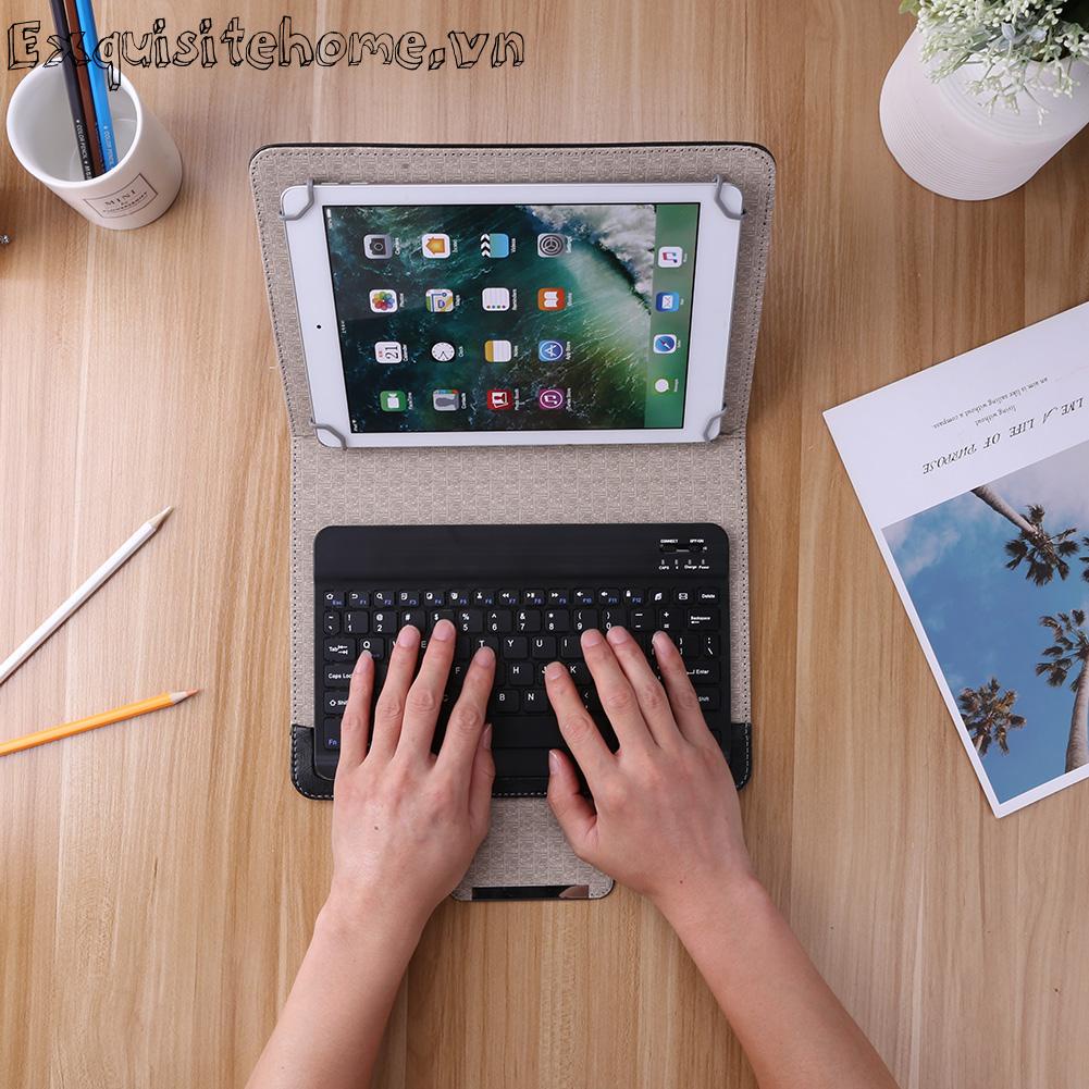Bàn phím tương thích bluetooth không dây cho máy tính bảng 9 10 inch bao da pu stan
