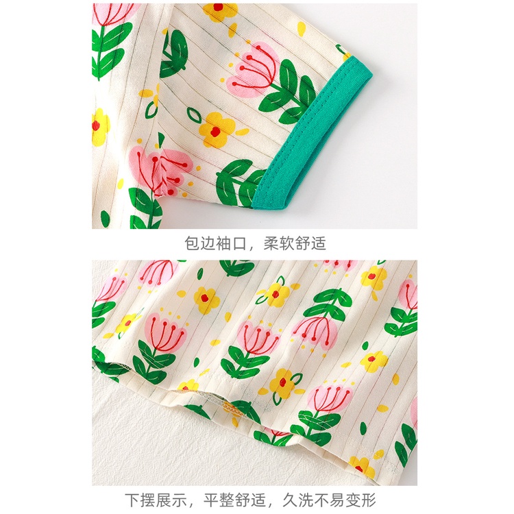 Bộ Đồ Ngủ Tay Ngắn Chất Liệu Cotton Thoáng Khí Thời Trang Cho Bé 70-130cm