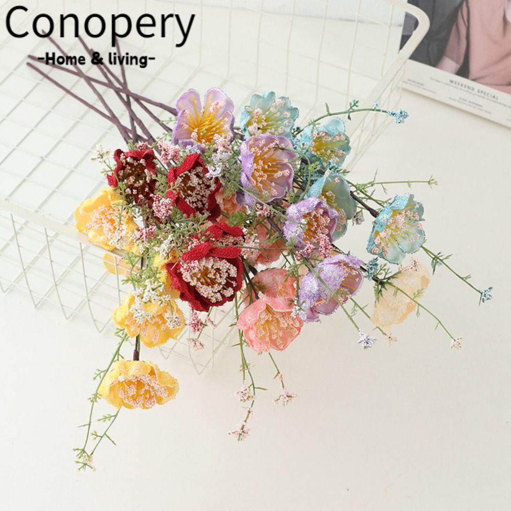 Conopery 2 cái đỗ quyên lụa, vải lụa bền lâu hoa đỗ quyên nhân tạo, hoa nhân tạo sáng tạo non-fading 6 màu hoa mẫu đơn trang trí bàn