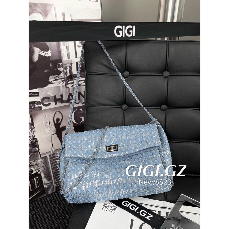 Túi xách nữ classic big size Trendy 2023 nhũ xanh size 38cm-TA005