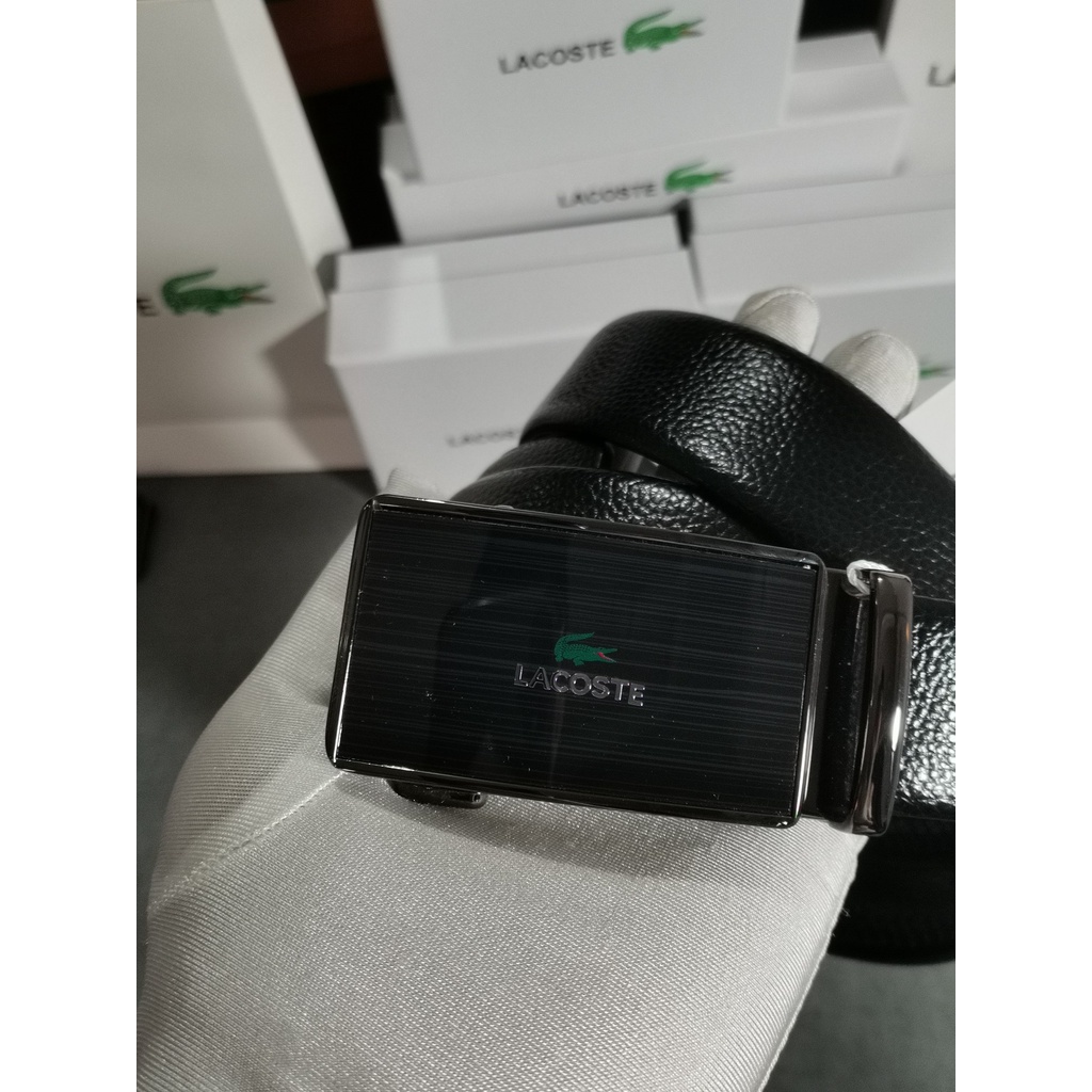 Lacoste thắt lưng nam da thật sang trọng dây đeo thắt lưng quần jean ghim khóa thắt lưng hộp quà