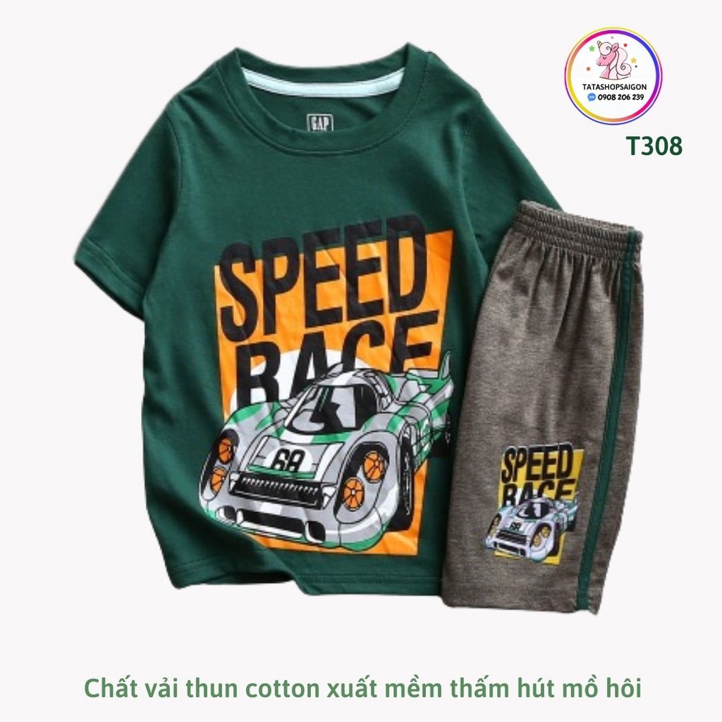 Đồ Bộ Cho Bé Trai 11-40 Kg Cotton Chính Phẩm In Hoạt Hình Hot Trend Mềm Mịn Mát  Set Quần Áo Trẻ Em 1-12 Tuổi T308