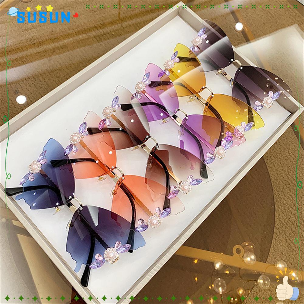 SUSUN Kính Mát Đính Đá Hình Bươm Bướm Thời Trang Đường Phố