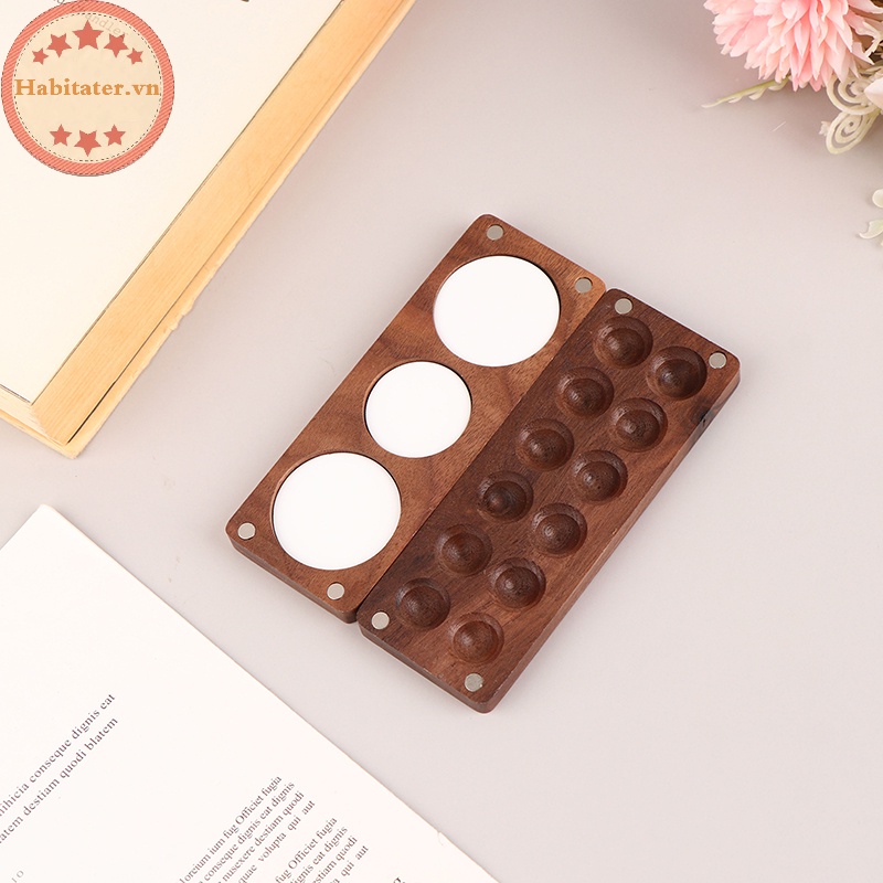 Tater du lịch xách tay làm bằng tay màu nước bảng màu sơn dầu hộp khay hộp rỗng hộp sơn óc chó nhỏ màu đen vn