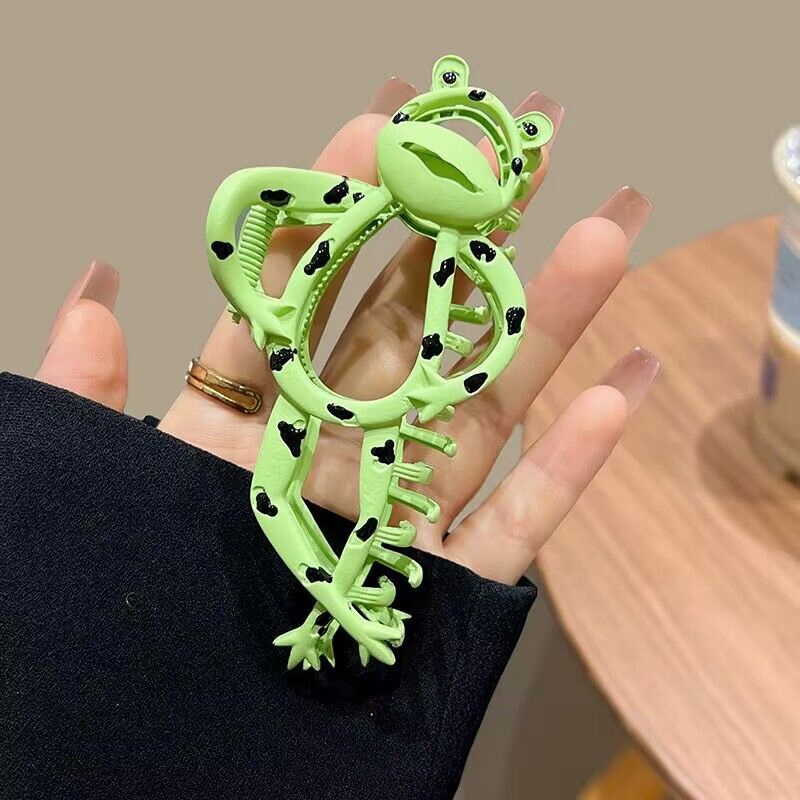 Kẹp Tóc Kim Loại Hình Hàm Ếch Xanh Phong Cách Hàn Quốc Cho Nữ