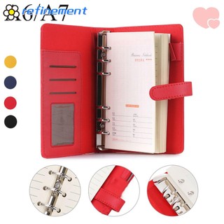 REFINEMENT A6/A7 Notebook New Office Supplies Card Organizer Leather Ring Binder Journal Notepad
