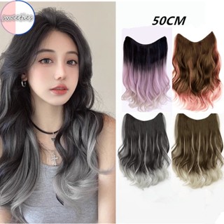 50cm u-shaped one piece vô hình liền mạch mô phỏng tóc giả miếng dán gradient highlight tóc giả xoăn dài miếng dán mở rộng tóc tăng khối lượng tóc